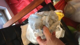 MSZ-SV287-Wにクイックルワイパーが吸いこまれたエアコンを清掃いたしました。 